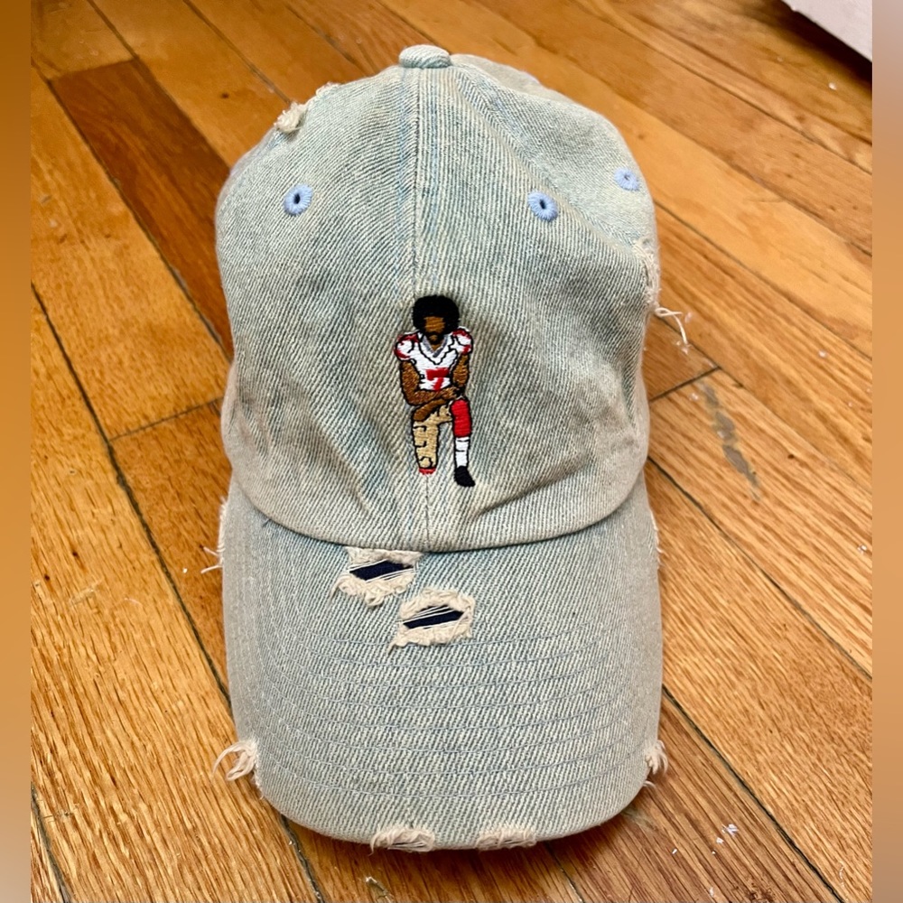 Colin Kaepernick Distressed Denim Dad Hat Adjustable NWOT
